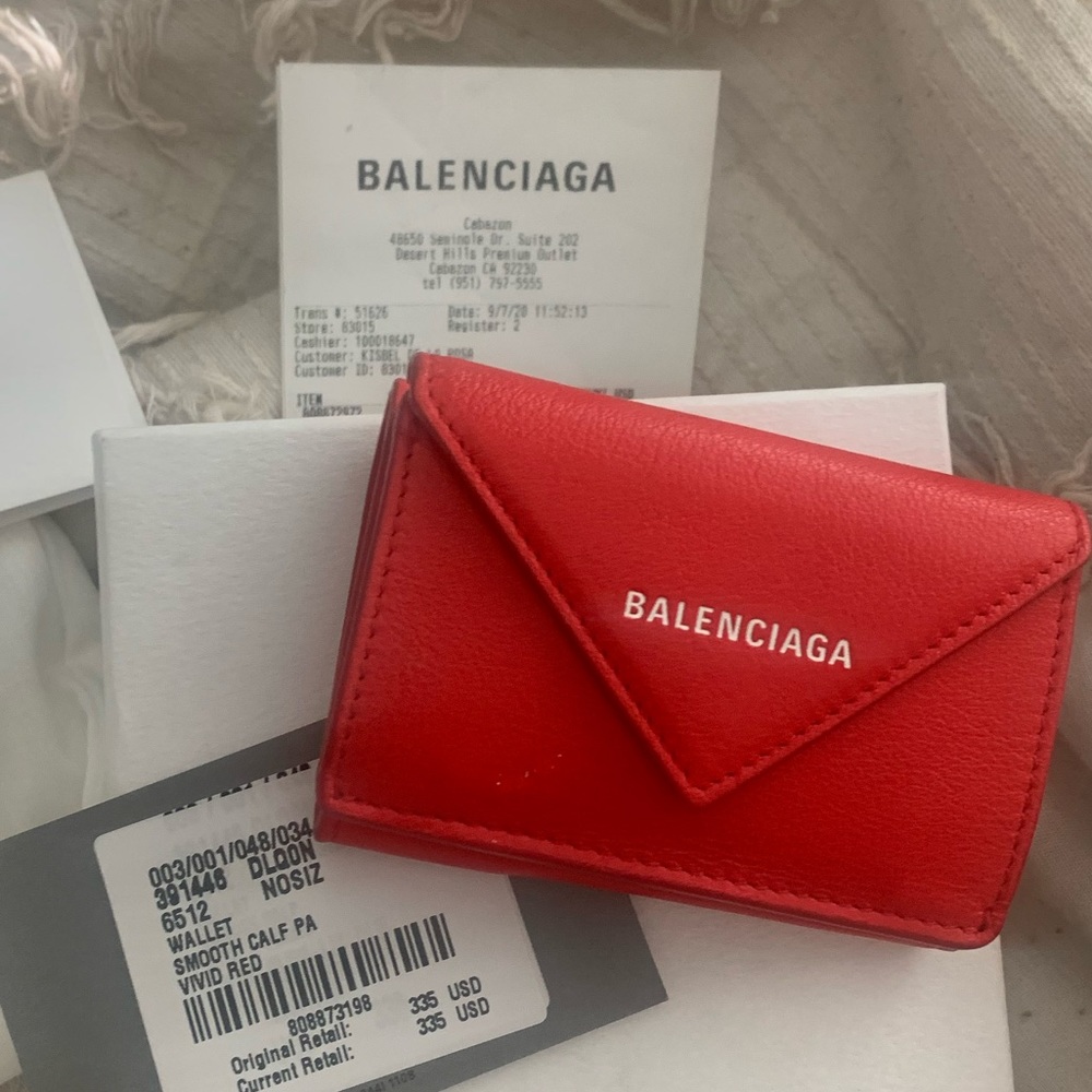 ❤️❤️ Balenciaga Mini Papier Mini Wallet- Red ❤️❤️